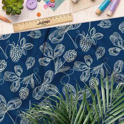 Ткань габардин белые узоры клевера утончённые