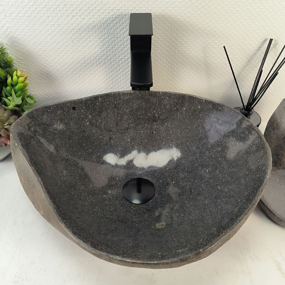 Каменная раковина из речного камня RS-05276 (48*38*15) 0861 из натурального камня