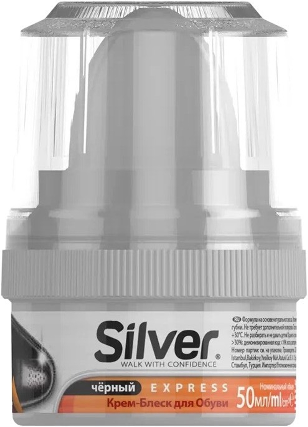 Крем-блеск для обуви Silver Express Черный, 50мл