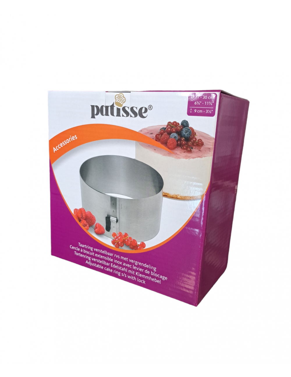 Кольцо кондитерское раздвижное с замком Patisse 17-30х9 см