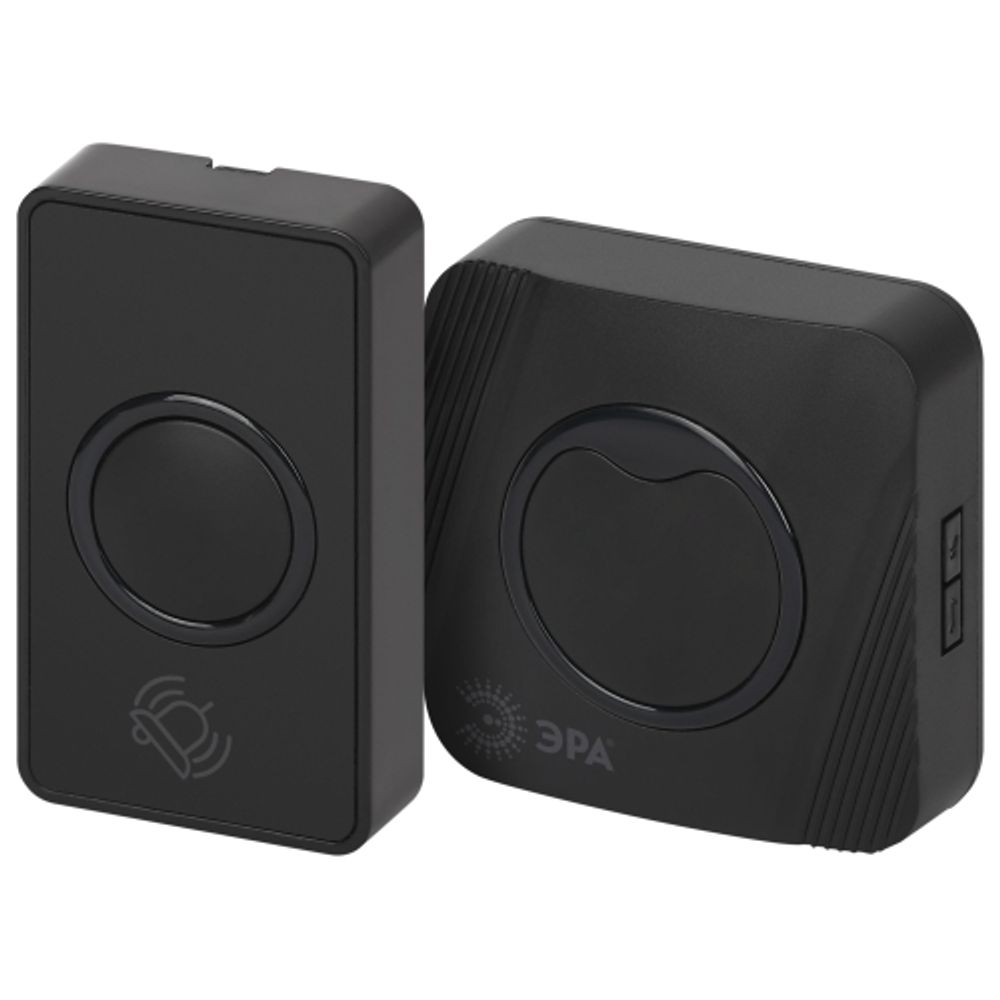 Звонок дверной ЭРА POLYCOLOR C101 беспроводной RGB подсветка от сети чёрный 36 мелодий | Электрозвонки беспроводные