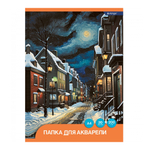 Бумага для акварели Alingar, формат А4, 20 листов, альбом-папка, серия "Город"