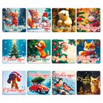 Магниты новогодние (1 шт.) 7х7см, "Хмаs Time", 36 дизайнов ассорти, ЗОЛОТАЯ СКАЗКА, 592584