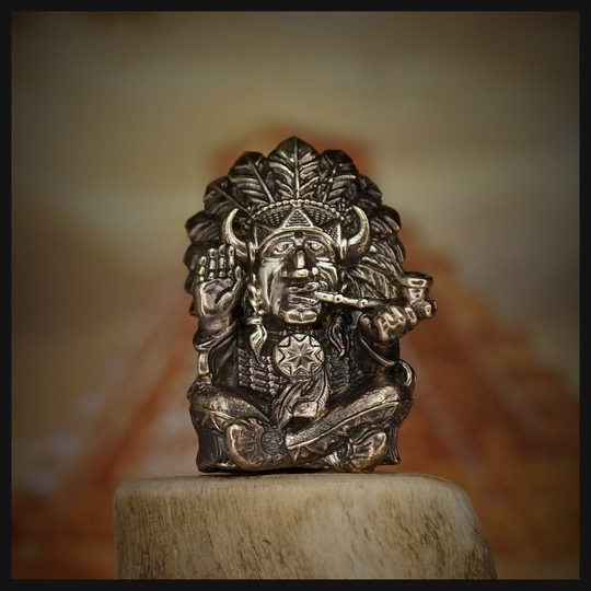 Темлячная бусина "Сидящий Бык" для ножей , латунь