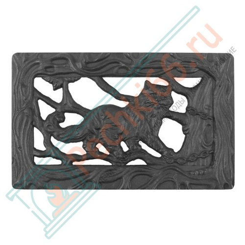 Решетка чугунная вентиляционная РВ-1 "Кот ученый" (Рубцовск-Литком) в Кирове