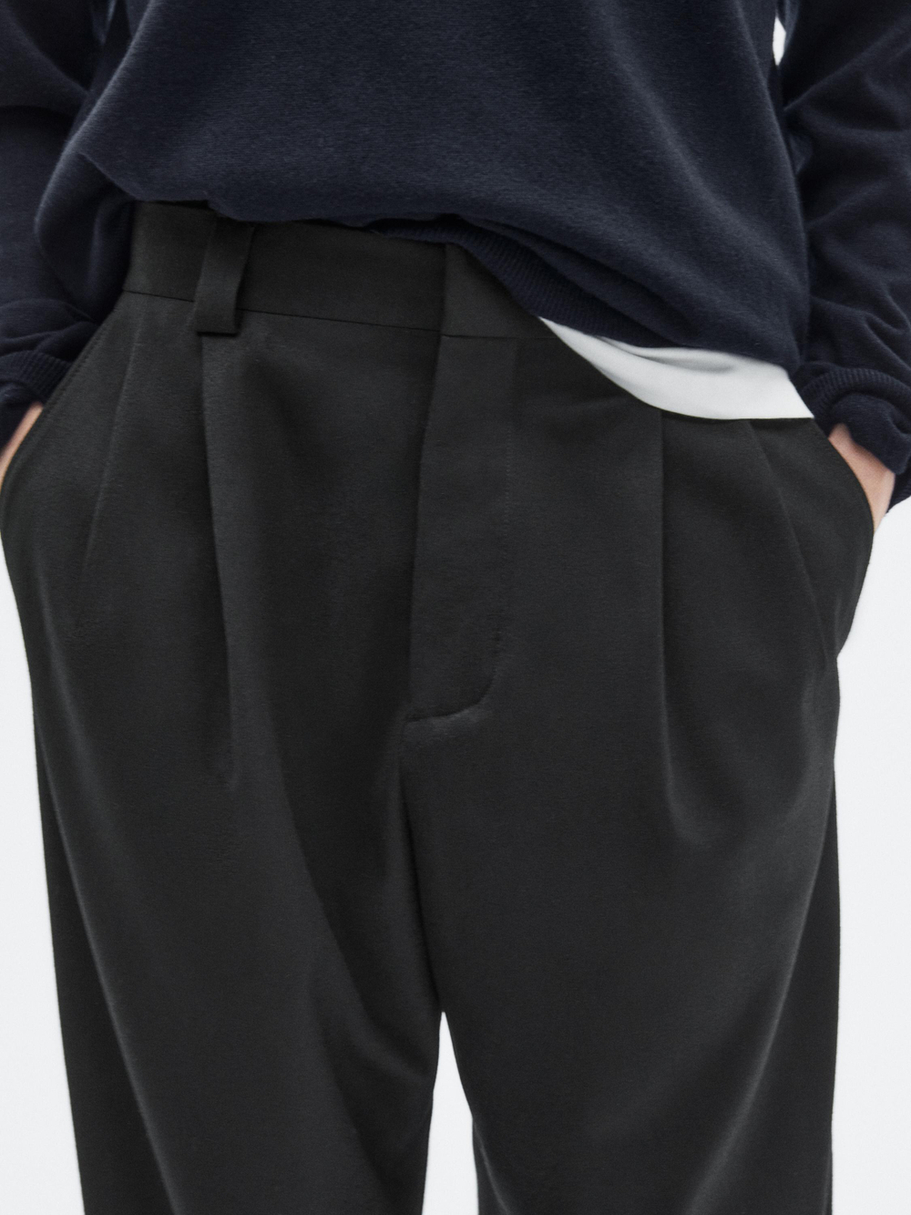 Massimo Dutti Фланелевые брюки из шерсти, черный