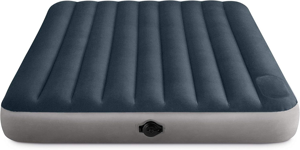 Двуспальный надувной матрас Intex Single-High Airbed (Queen), 152х203х25 см, со встроенным насосом от батареек