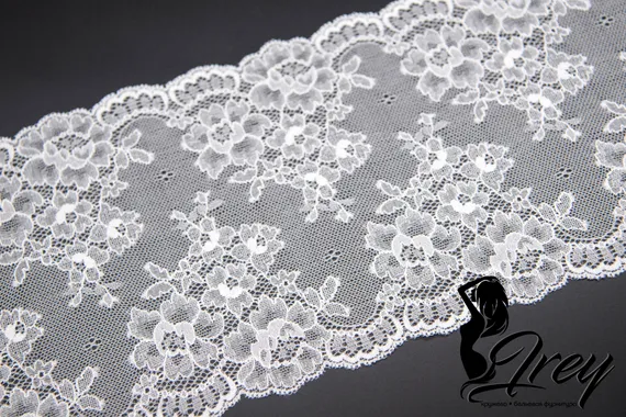 Кружево эластичное 18 см, арт. 03-92, белый