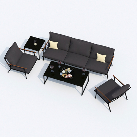 Диван трехместный Ideal Patio ФЕСТА антрацит