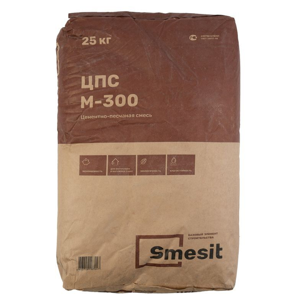 Смесь цементно-песчаная М-300 Smesit 25 кг