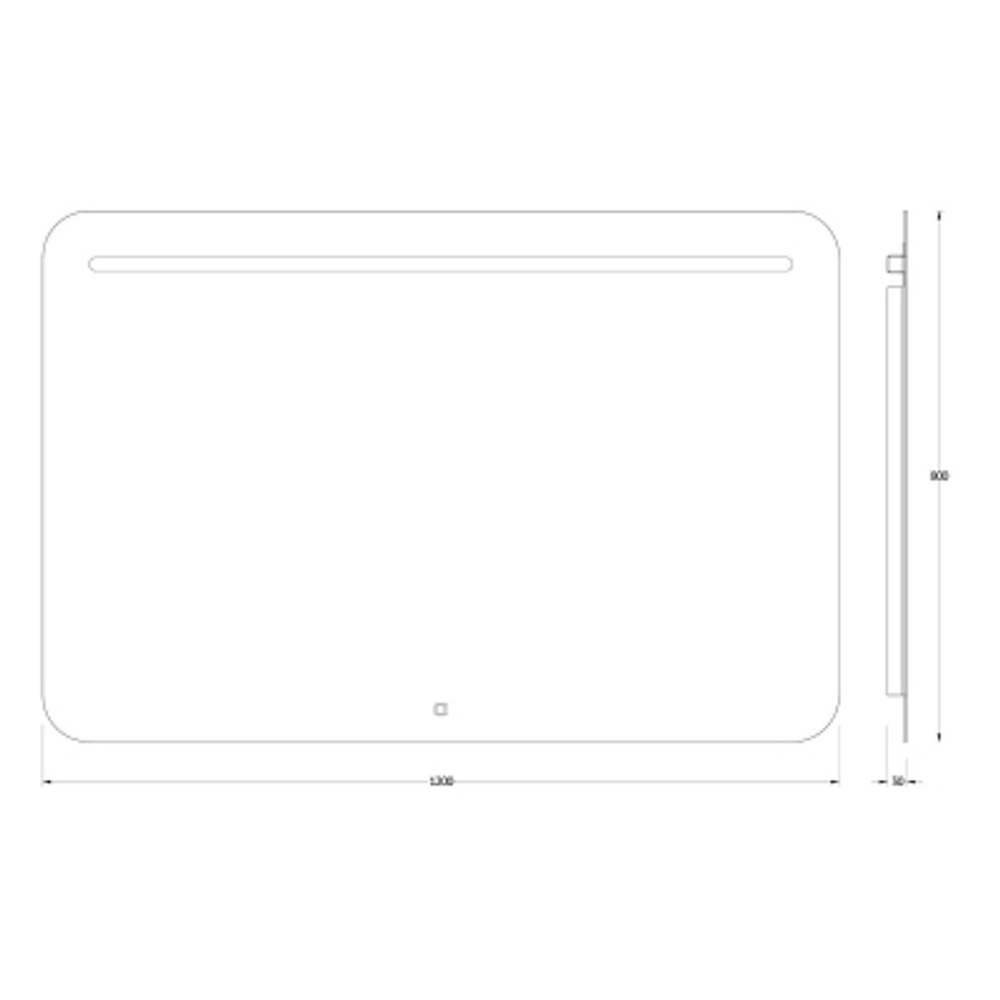 Зеркало Evoform со встроенным LED-светильником 10 W 120х80 см Сенсорный выключатель