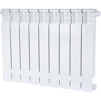 Радиатор биметаллический STOUT Space 500 - 9 секций (подключение нижнее правое, цвет белый)