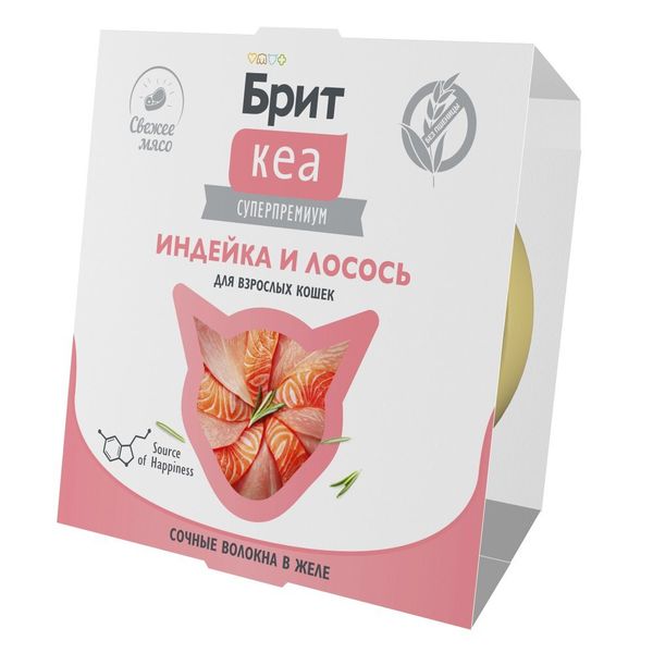 Ламистер Brit Care для взрослых кошек, индейка и лосось в желе