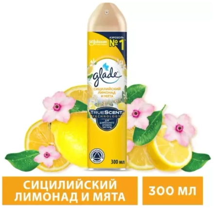 Glade освежитель воздуха Сицилийский лимонад и мята, 300 мл