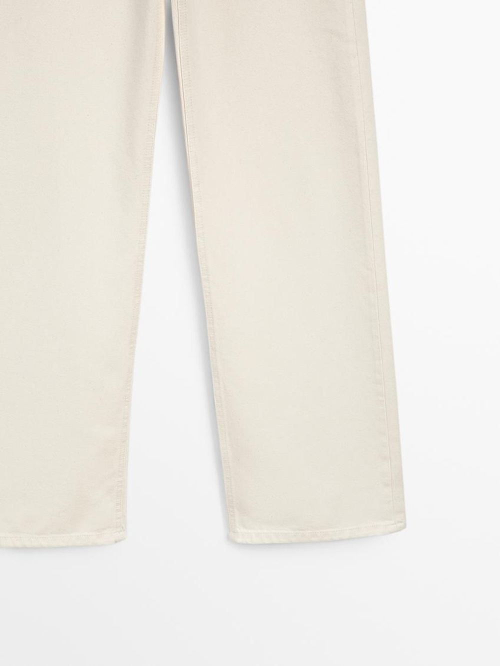 Massimo Dutti Джинсы с высокой посадкой и широкими штанинами, натуральный, кремовый