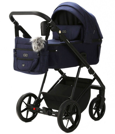 Детская коляска Adamex Vasco 2 в 1 V-TK67 LUX (СИНИЙ)