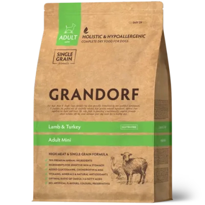 Grandorf Lamb & Turkey, Adult Mini для мелких пород (Ягнёнок с индейкой)