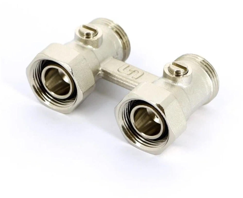 Узел прямой НВ 3/4ЕК х 3/4ЕК радиаторный со встроенными кранами 2-трубная сист. UNI-FITT