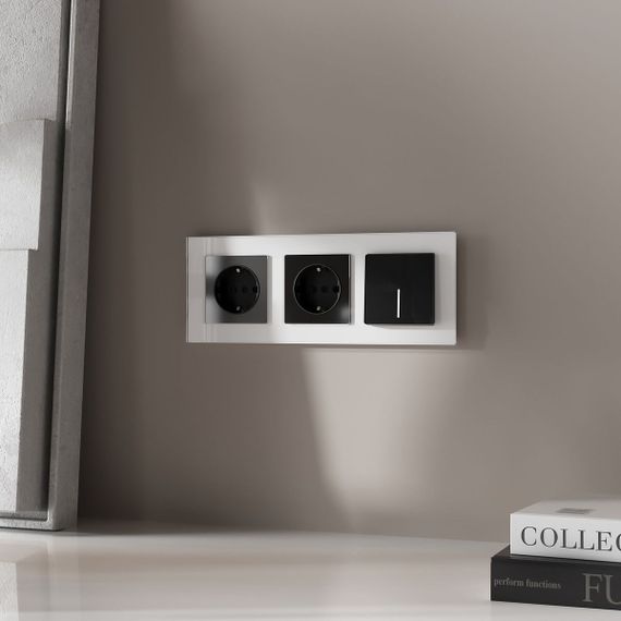 Выключатель одноклавишный с подсветкой Werkel черный акрил W1110148 4690389197604