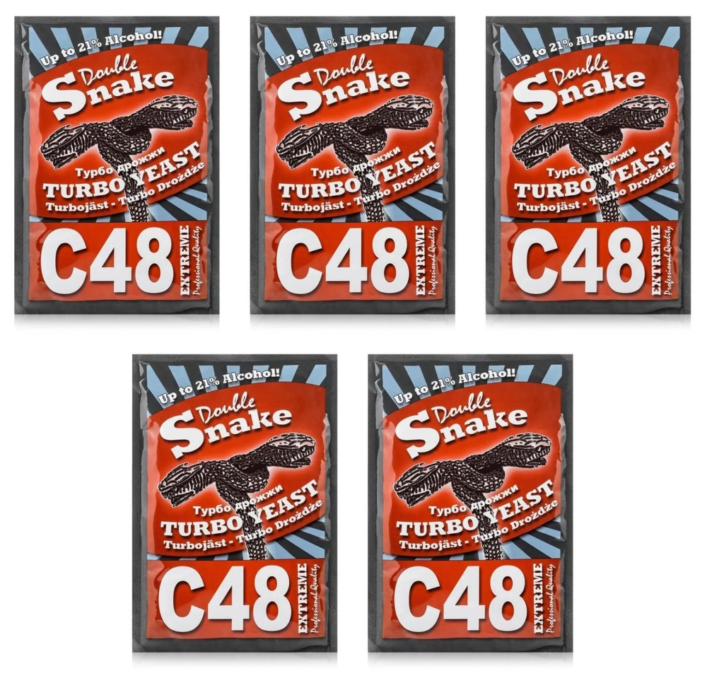 Спиртовые Турбо дрожжи Double Snake C48, 130 гр, 3 шт