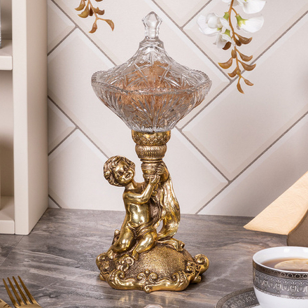 Сахарница стеклянная с крышкой Эдем Бронза