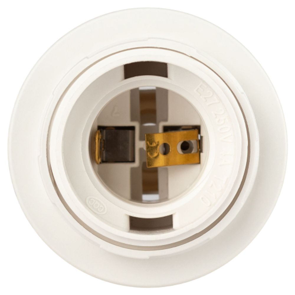 Патрон ЭРА Е27 с кольцом пластик, белый, Б/Н, гр.уп., 50 шт. | Патроны, переходники, ПРА