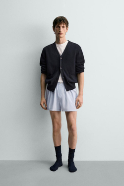 ZARA НАБОР ИЗ ДВУХ ТРУСОВ-БОКСЕРОВ ИЗ ПОПЛИНА В КОНТРАСТНУЮ ПОЛОСКУ, РАЗНОЦВЕТНЫЙ