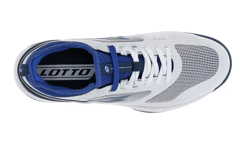 Мужские кроссовки теннисные Lotto Mirage 200 Clay - all white/blue 295c/royal gem