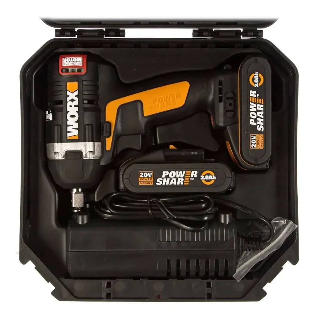 WORX WX279 аккумуляторный гайковерт (2 x 2 Ач, ЗУ)