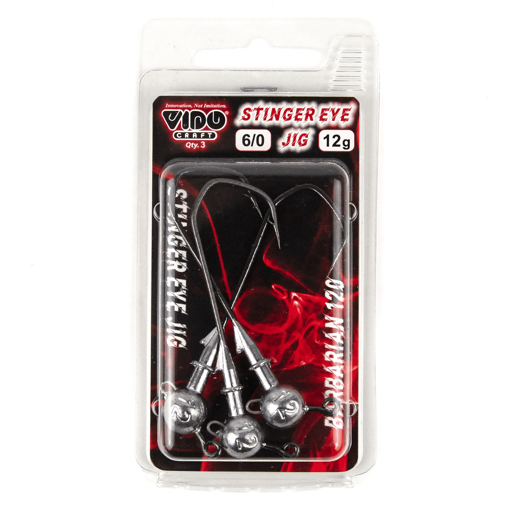Джиг некрашеный Stinger Eye Jig, крючок Vido Craft VD-079 6/0 (3шт/уп)