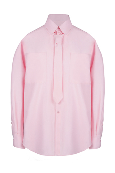 «Evi’s shirt» Базовая рубашка из плотного хлопка с галстуком.