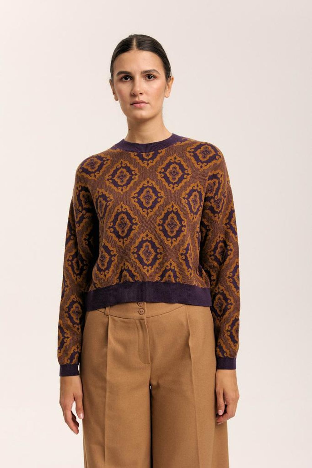 Лонгслив Idel Тюбетейка укороченный фиолетовый