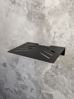 Полка для ТВ приставки 20х15см, wifi роутера, умной колонки, металл, черная