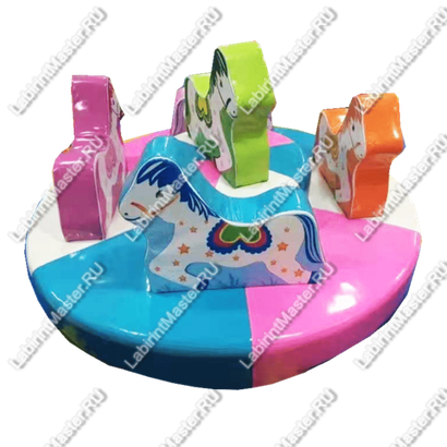 Электрическая карусель детская 4KIDS "Гонка на лошадках"