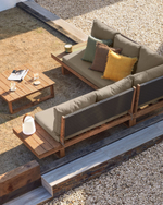 Flaviina Угловой 5-местный диван со столиком из дерева акации