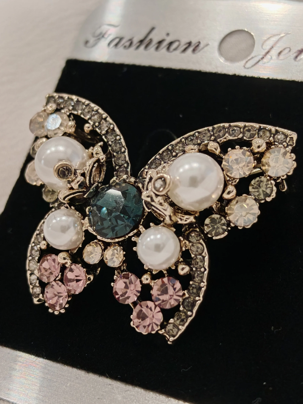 Брошь «Жемчужная бабочка» Antique Bronze