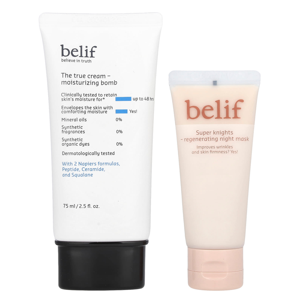 belif, The True Cream, увлажняющая бомба, специальный набор из 2 предметов