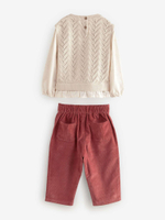 Блуза и брюки в комплекте для девочки Next N79-937, Молочный, Кирпичный