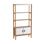 Стеллаж «Бридж» сквозной широкий с 2 дверями браун/белый лак