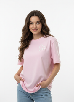 Футболка 7.2.66 х К СЕБЕ НЕЖНО "Мягкое прикосновение" (2XL-3XL / Розовый)