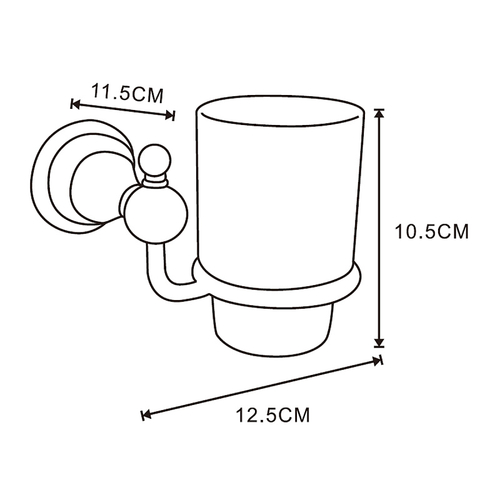 Стакан керамический Azario ELVIA подвесной, золото (AZ-91106G)