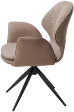 Стул М-City DISAUR Ленне (Lenne) поворотный на поворотный на 360 градусов, Латте Milan-430, Mohair-440, ткань, Черный