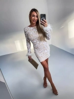 белое платье с перьями + PLUS SIZE