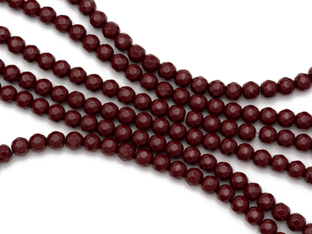 Нить бусин из гематита "Спелая вишня" 6мм, огранка
