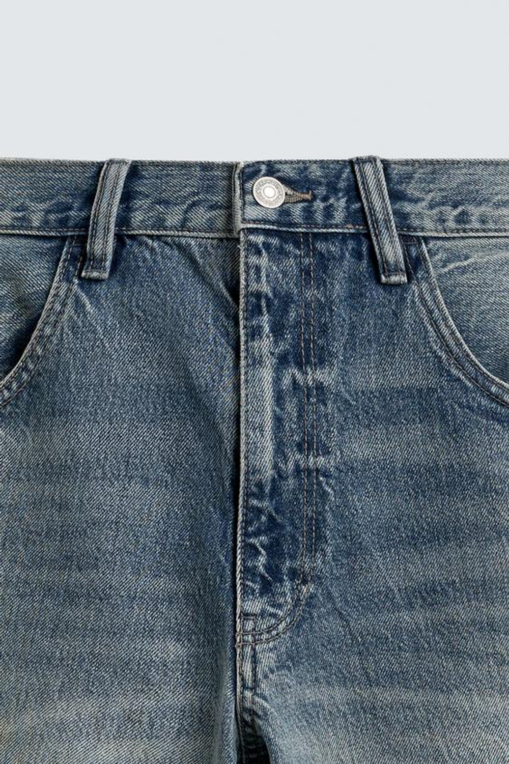 ZARA ДЖИНСОВЫЕ ШОРТЫ RELAXED FIT, СИНИЙ
