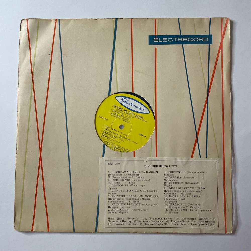 Винтажная виниловая пластинка LP Orchestra Electrecord Dir. Alex. Imre Ne Chiama Ritmul Sa Dansam (Румыния 1970)