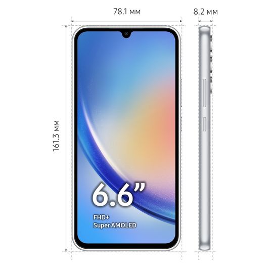 Смартфон Samsung Galaxy A34 8/256Gb Серебряный