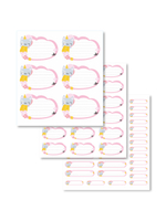 Наклейки для школьных принадлежностей. Котик