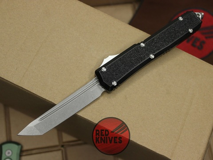 Нож Microtech Makora T/E - черная рукоять , светлый клинок и фурнитура
