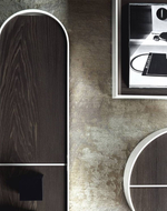 Стол-контейнер Flap LIVING DIVANI металл/мдф/stone oak/white  900х900х170h